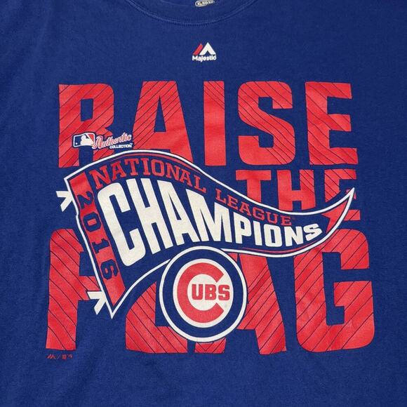 CHICAGO CUBS 2016 National League Champions Men's XL Short Sleeve Majestic MLB - Picture 6 of 9